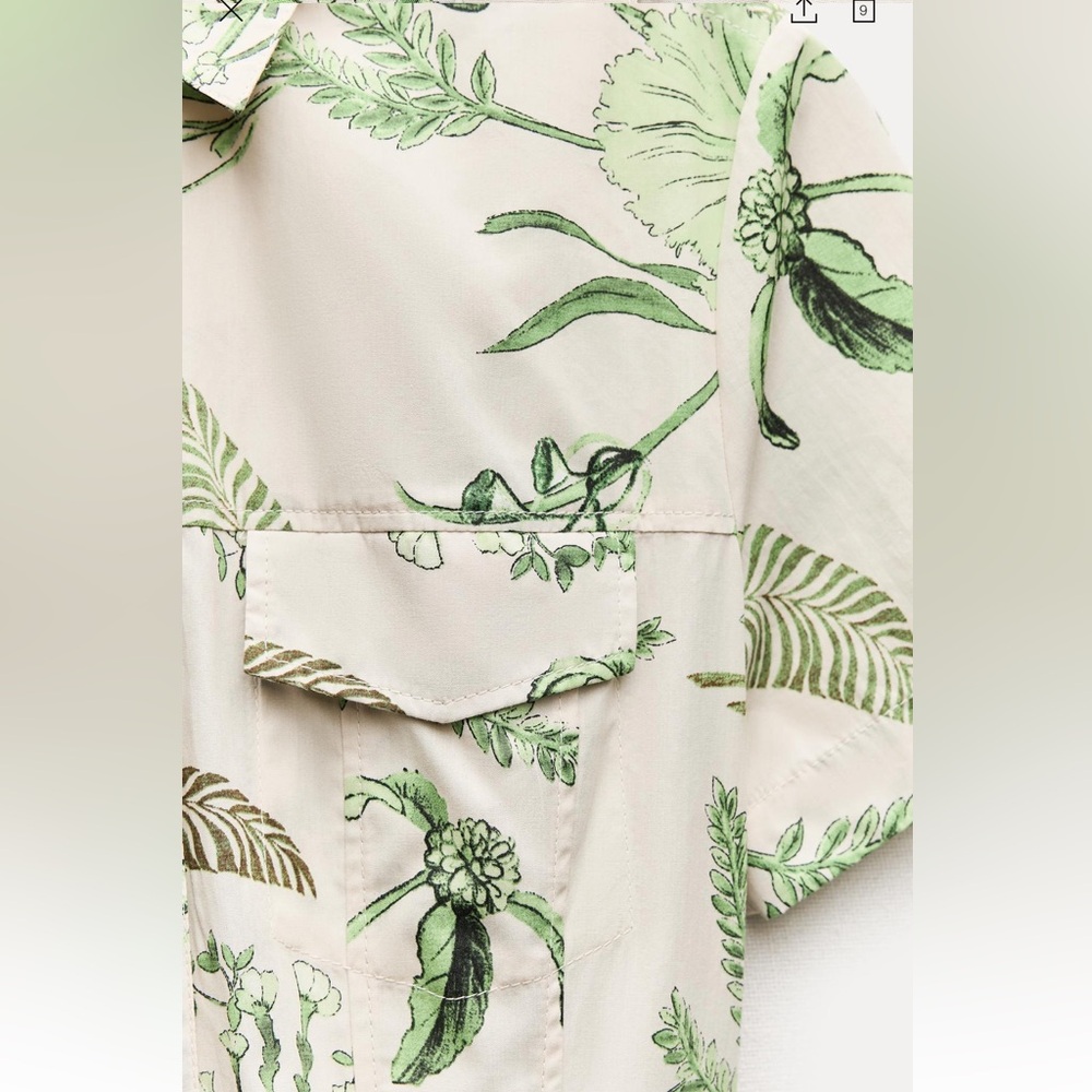 ZARA PRINTED MAXI SHIRT DRESS - Picture 5 of 9